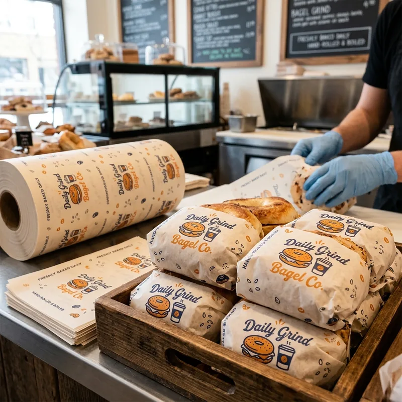 Custom bulk custom printed bagel wraps — packaging option