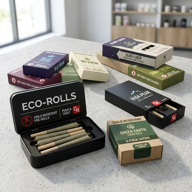 Custom child resistant pre roll boxes — packaging option