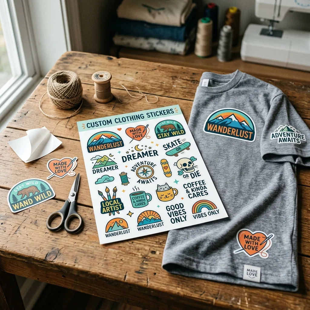 Custom clothing stickers — packaging option