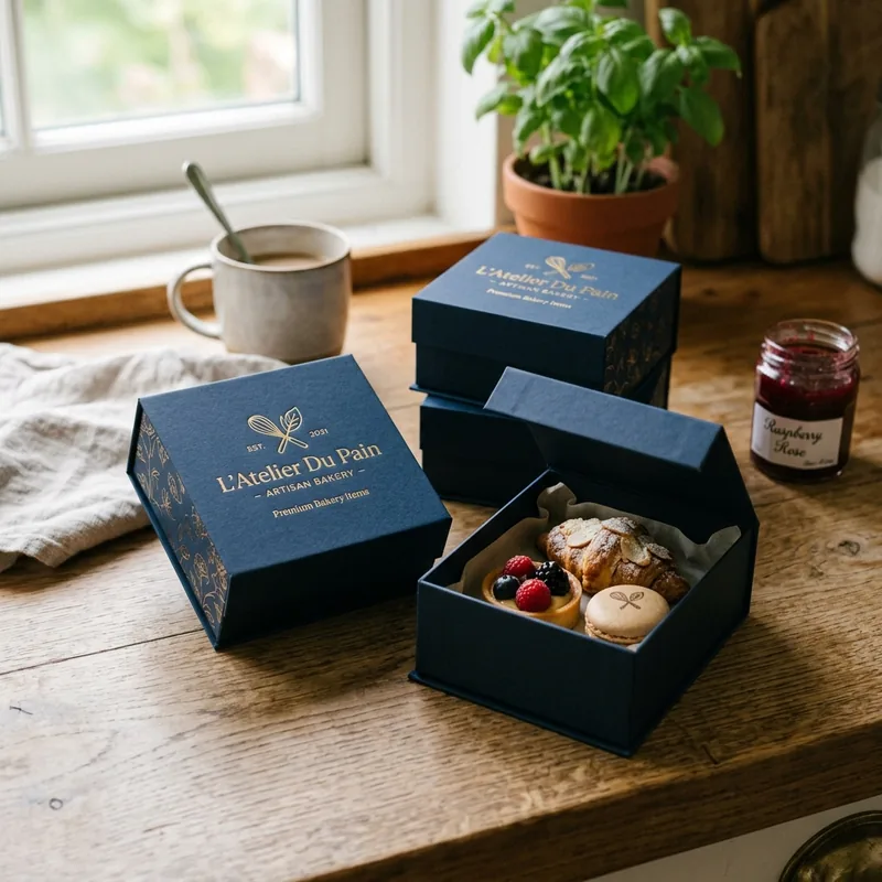 Custom premium rigid boxes for bakery items — packaging option