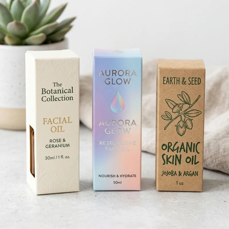Custom skin care oil boxes — packaging option