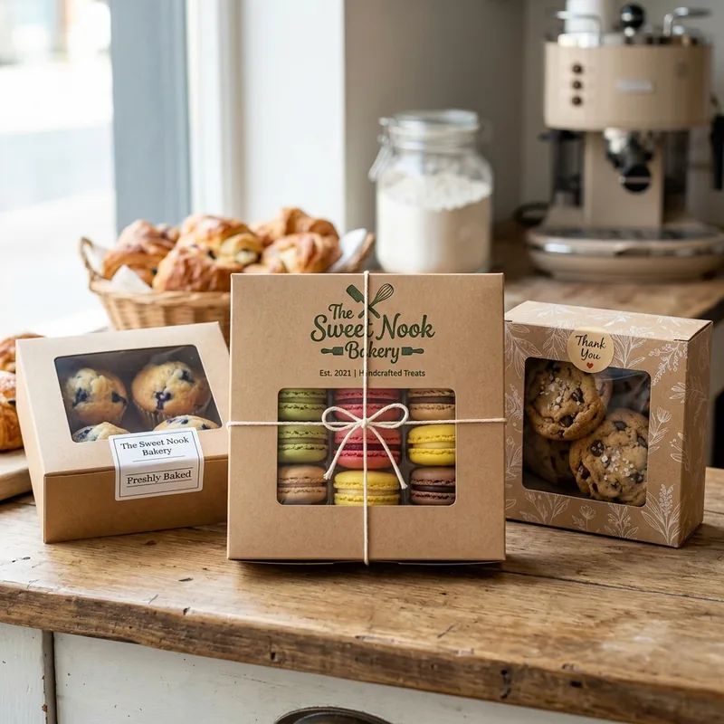 Custom small bakery boxes with window — packaging option