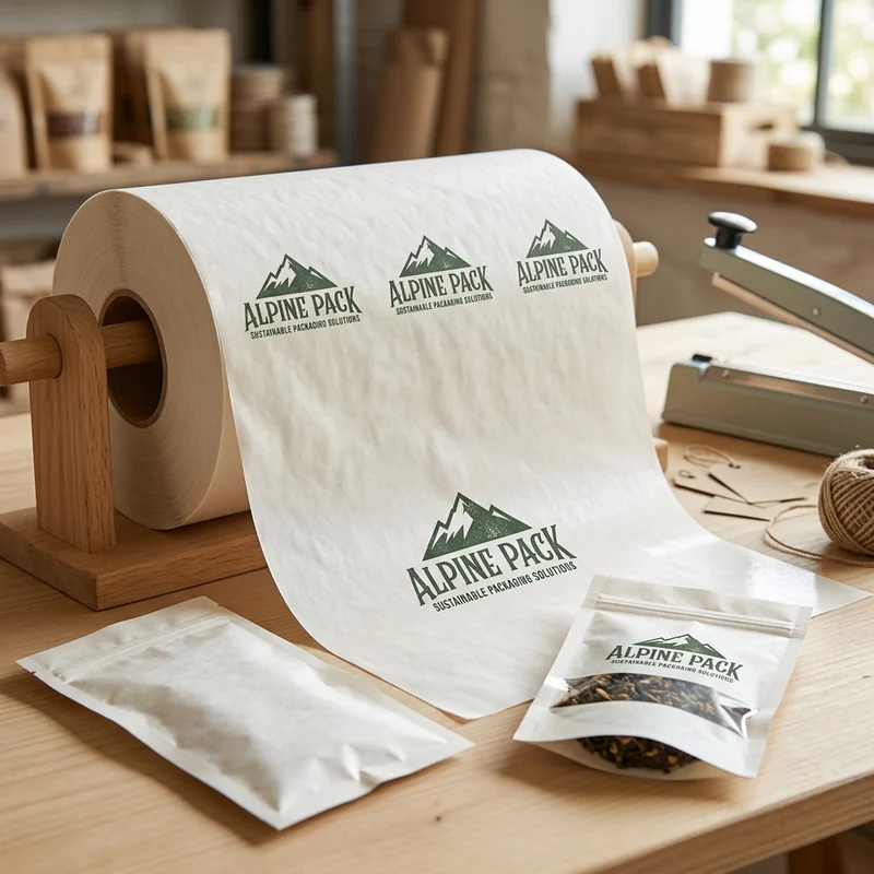 Custom heat seal paper with logo — packaging option
