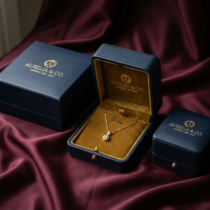 Jewelry box with a fitted insert cradling the piece