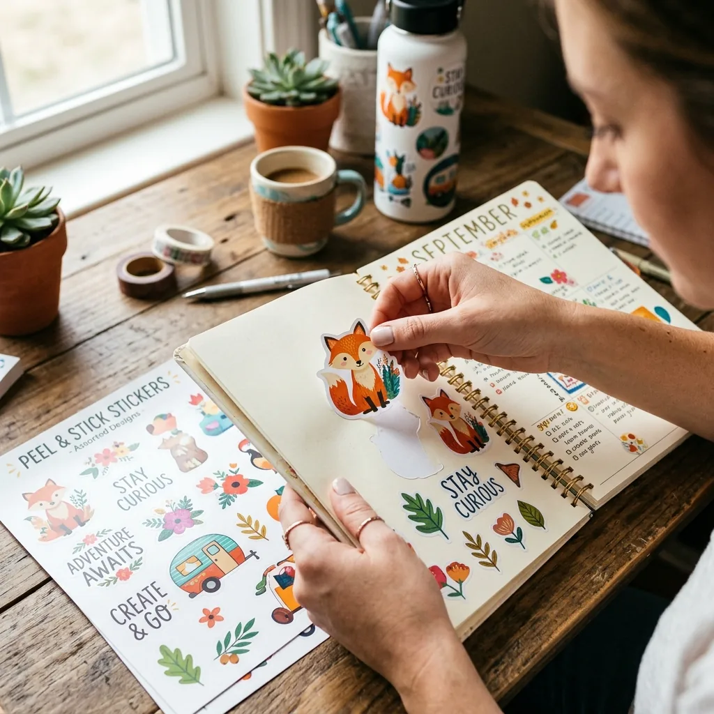 Custom peel and stick stickers — packaging option