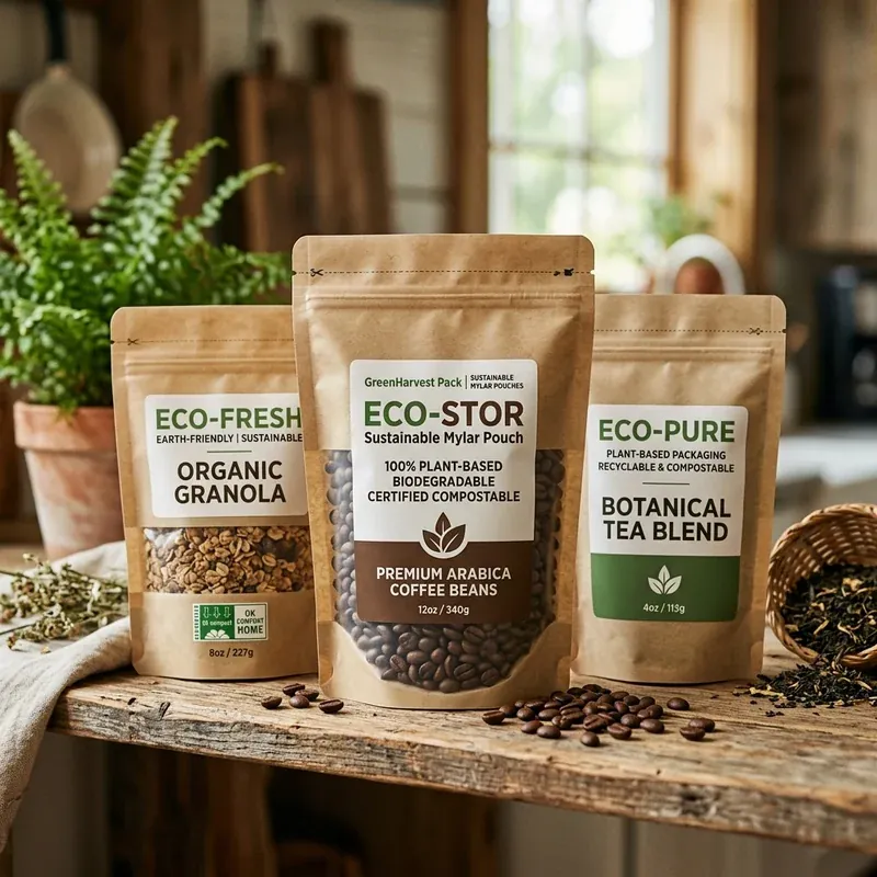 Custom sustainable mylar pouches — packaging option